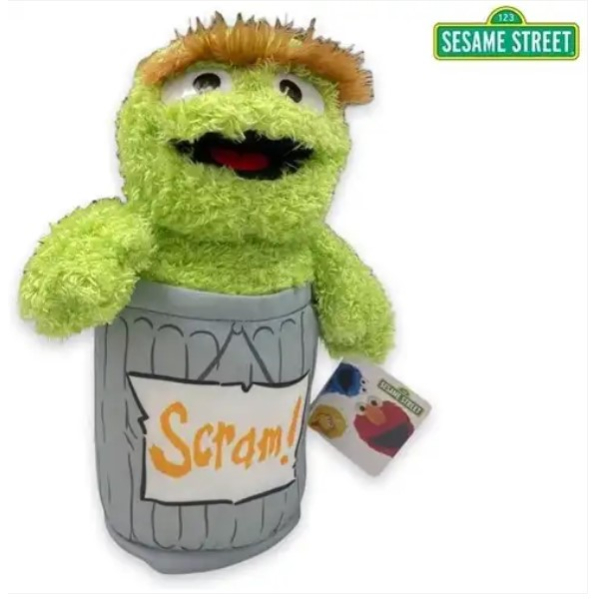 Sesamstraat – Oscar in de prullenbak knuffel 30 cm – zachte pluche – officiële licentie