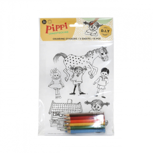 Pippi Langkous Inkleurbare sticker set