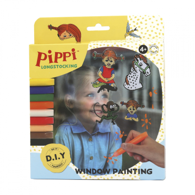 Pippi Longstocking Window Painting