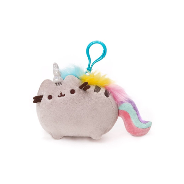 Pusheen Sleutelhanger / Bagclip – Regenboog Unicorn – ±12,7 cm