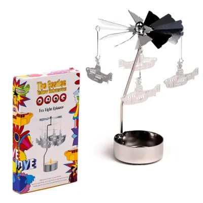 Bougeoir Carrousel The Beatles Yellow Submarine – Tournant avec Bougie Chauffe-plat