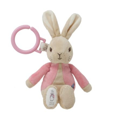 Peter Rabbit Flopsy Jiggle Toy plush with ring