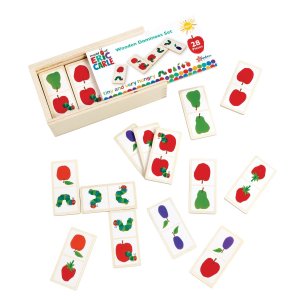 The tiny and very hungry Caterpillar Wooden Domino set