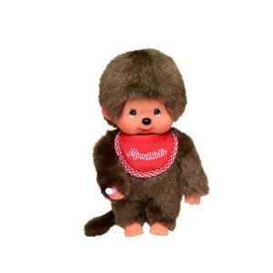 Monchhichi Garçon  Avec Bavoir Rouge 20 cm