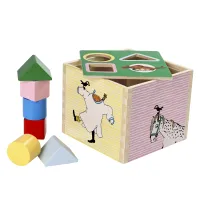 Pippi Langkous Vormenstoof van Hout – Houten Sorteerdoos met 6 Vormen – Educatief Babyspeelgoed – Vanaf 12 Maanden