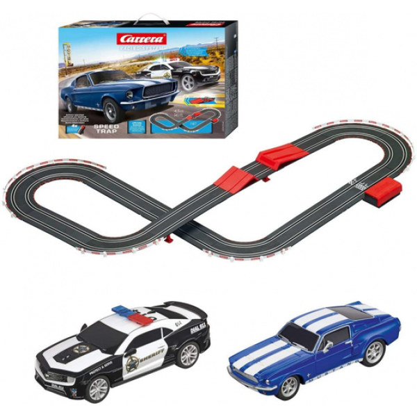 Carrera Speed Trap – Slot Racebaan 1:43 met Mustang & Camaro