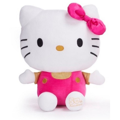 Hello Kitty 50 years Anniversary knuffel Roze-Goud 25 cm