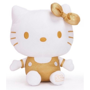 Hello Kitty 50 years Anniversary knuffel Goud-Wit 25 cm