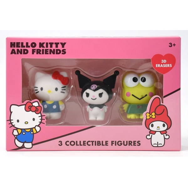 Hello Kitty & Friends – Lot de 3 Gommes 3D Collectibles