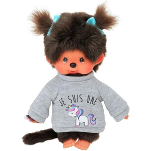 Monchhichi Meisje met eenhoorn sweater 20 cm