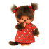 Monchhichi Meisje met rood jurkje 20 cm