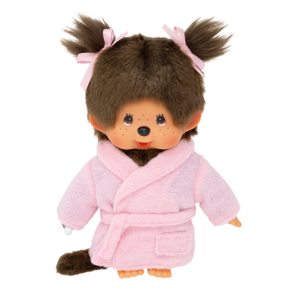 Monchhichi Meisje in roze badjas 20 cm