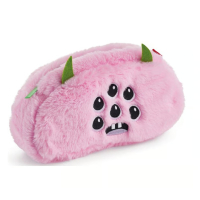 Omkeerbare Pluche Etui Paars Roze Monster – Polyester – 23 cm