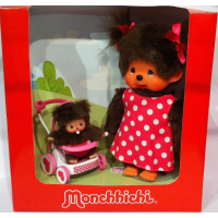 Monchhichi Soins Maternels Avec poussette et Bébé 20 cm