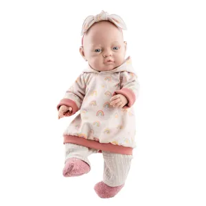 Paola Reina Bebita baby doll girl with rainbow outfit 45 cm