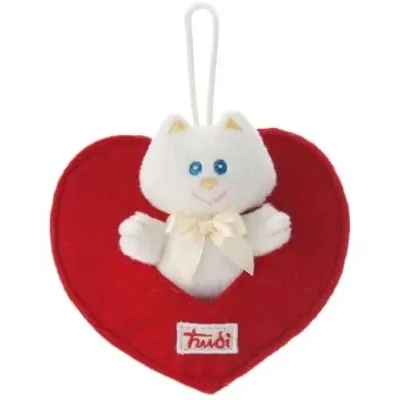 Trudi Sweet Collection pluche hanger katje in hart 9 cm