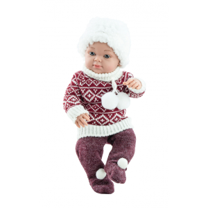 Paola Reina Mini Pikolines baby doll girl Winter Pompoms 32 cm