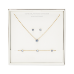 Gift Set Jewellery Sparkle Sapphire gold plated stainless steel