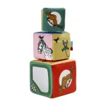 Pippi Langkous Zachte Blokken – Baby Activiteitsblokken met Spiegel, Rammelaar & Knispergeluid – Set van 3 – Vanaf 5 maanden