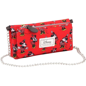 Portefeuille classique Minnie Cheerful rouge avec chaîne