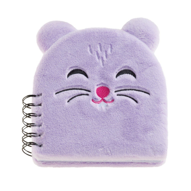 Pluche Notitieboek Hamster – Spiraalbinding – 160 Pagina's – 16 x 16 cm