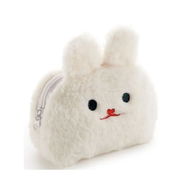 Fluffy Konijn Portemonnee – Zachte Pluche Muntenportemonnee met Ritssluiting