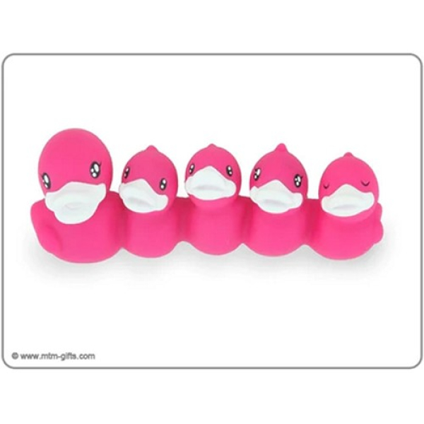 B.Duck Multi Tandenborstelhouder met zuignap Eend Fucshia 6 x 17 cm