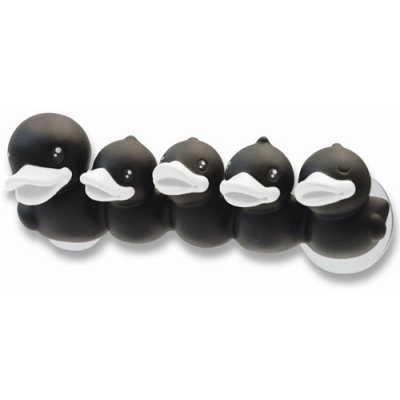 B.Duck Multi Toothbrush Holder with Suction Cup Duck Black 6 x 17 cm