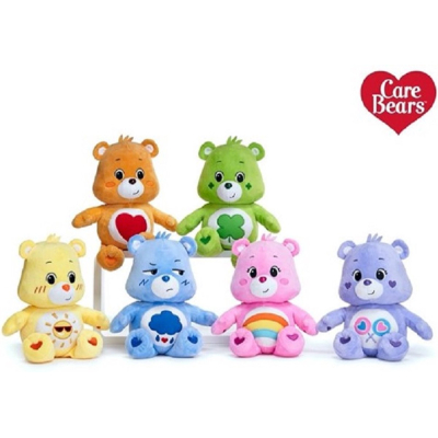 Care Bears Set van 6 Knuffel Troetelbeertjes 28 cm