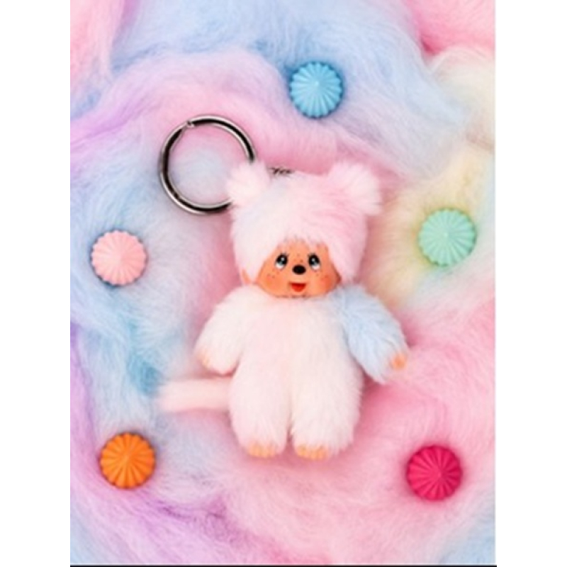 Monchhichi Cotton Candy meisje Sleutelhanger 10 cm