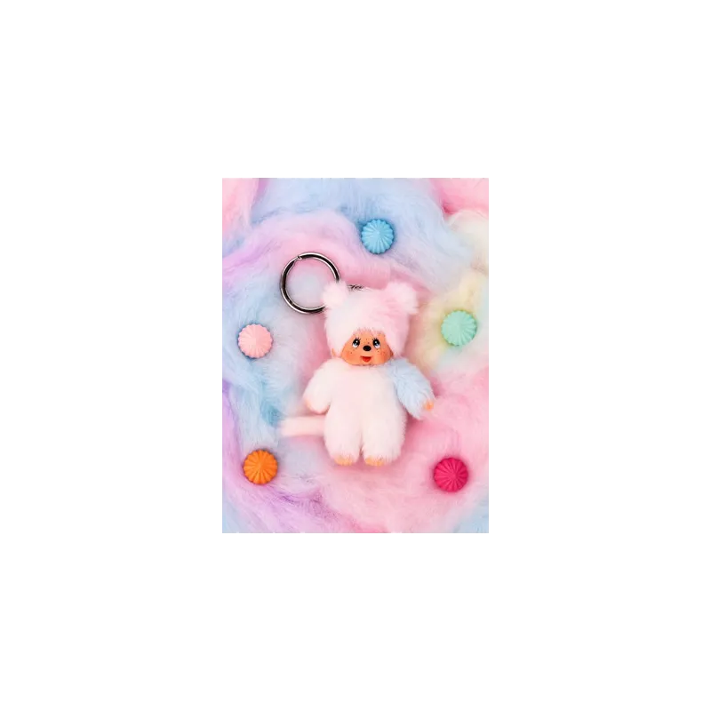 Monchhichi Cotton Candy meisje Sleutelhanger 10 cm