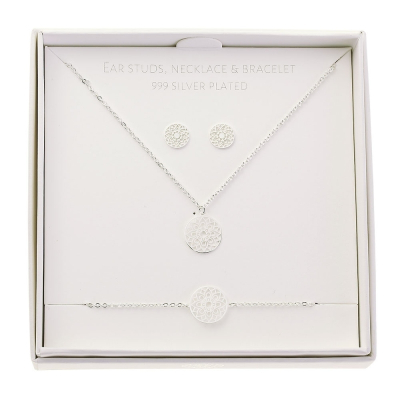 Gift Set Jewellery Lucky Mandala silver-plated stainless steel