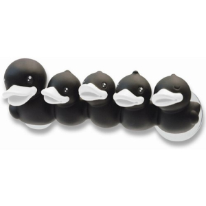 B.Duck Multi Toothbrush Holder with Suction Cup Duck Black 6 x 17 cm