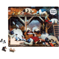 Shaun the Sheep Wooden Frame Puzzle 100 Pieces – Bedtime Scene – 27 x 34 cm