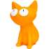 Silly Cat Spaarpot in oranje PVC 17 cm