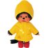 Sekiguchi Monchhichi Boy with yellow rain coat and red boots 20 cm