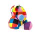 Elmer knuffel rammelaar Patchwork olifant 12 cm