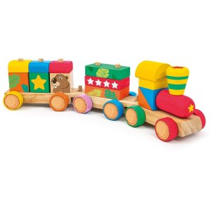 Sevi Wood Eco Smart stacking train 18-piece