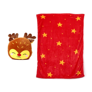 Rudolph Kerst Knuffel & Reisdeken 2-in-1