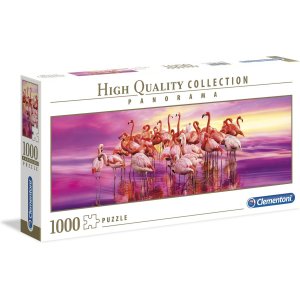 Clementoni High Quality Panorama Puzzel 1000 Stukjes Flamingo Dance