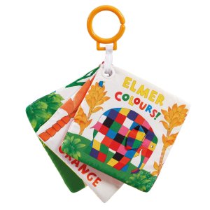 Elmer Play and Go Squares plush booklet with ring