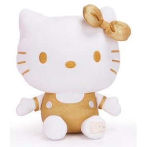 Hello Kitty 50 years Anniversary peluche Or- Blanc 25 cm