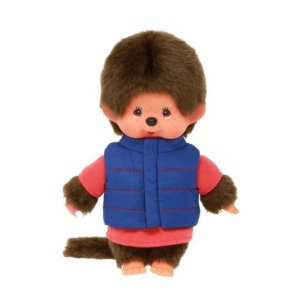 Sekiguchi Monchhichi Garçon avec doudoune bleu 20 cm